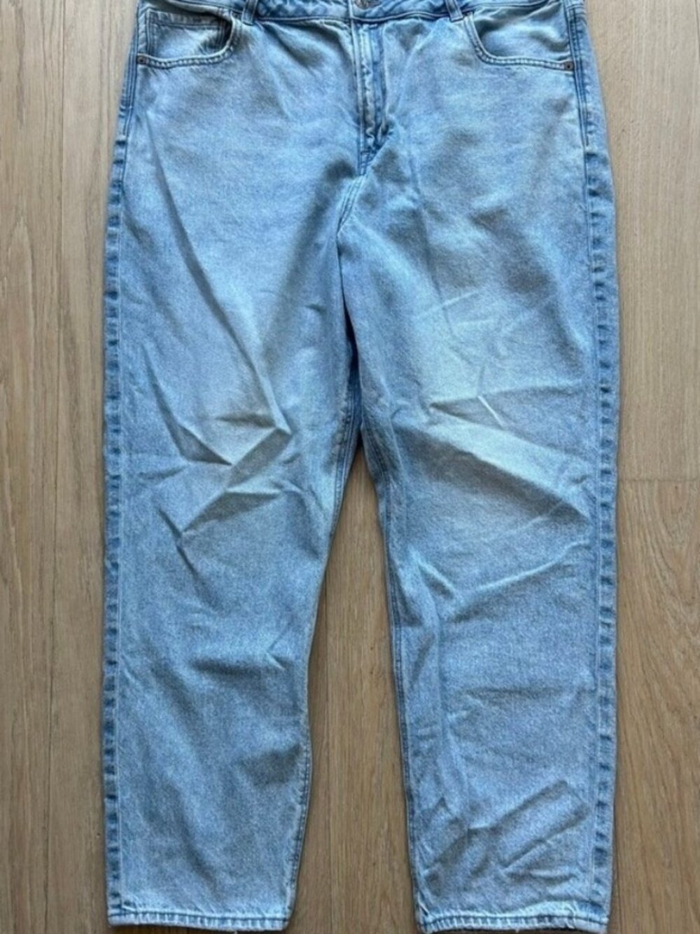 Mom Jeans Plus Light Blue Medium Wash Denim High Rise